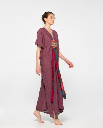 Light purple cotton kaftan dress
